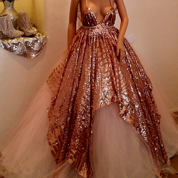 "HELEN" Blush Art Deco Wedding Ballgown Set - Picture 2 of 16